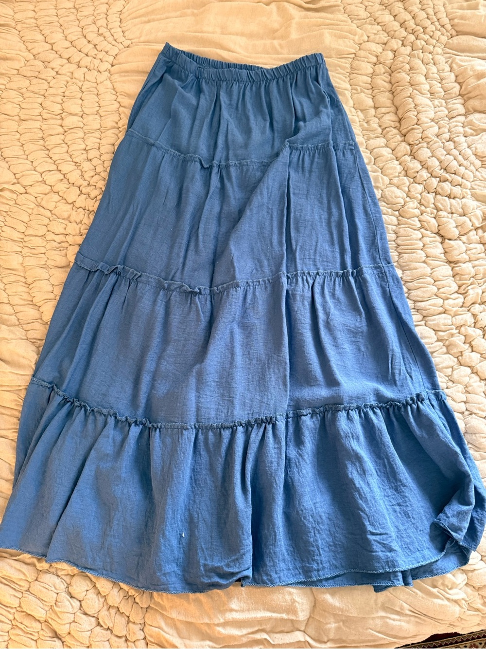 OST London Lightweight Blue Midi Skirt OS